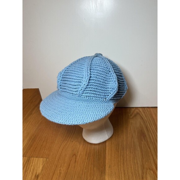 Hat Cap Strap Back One Size Blue Knit Cotton Baseball Style Mens Womens - Picture 1 of 6